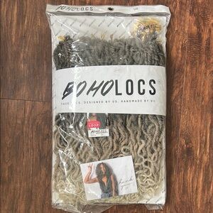 Ombre Faux Locs Hair Extensions - Gray to Blonde